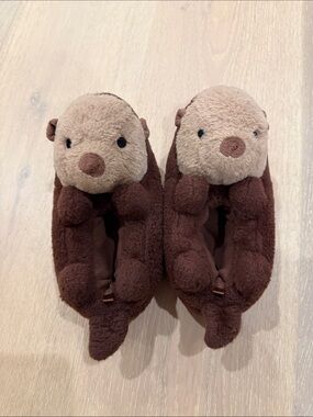Old Navy Brown Plush Otter Kids Slippers